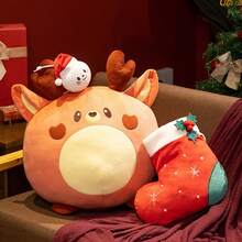 1 件圣诞节毛绒玩具圣诞树毛绒公仔驯鹿花环毛绒动物雪人圣诞毛绒动物套装搞笑包挂件适合男孩和女孩圣诞饰品家居办公室汽车装饰 - 彩色 - 查看 4