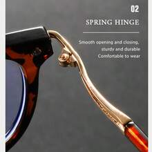 男士时尚金属框架眼镜，个性化防蓝光透明镜片休闲眼镜配件，适合所有季节 - 彩色 - 查看 7