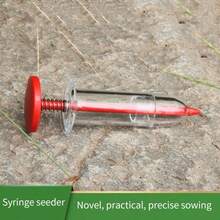 3pcs/5pcs/10pcs Mini Seed Planter Syringe Style Manual Press Seeder Tool For Sowing Seeds Without Digging Holes - Red - View 6