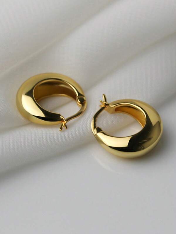 2 piezas Pendientes geométricos circulares minimalistas de moda, diseño elegante adecuado para el uso diario de las mujeres