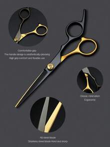 3 pezzi Set professionale di tagliacapelli e rifinitore - Set di tagliacapelli in acciaio inossidabile nero e oro con pettine modellante, design ergonomico di qualità da salone per uso domestico, regalo perfetto per stilisti, appassionati di capelli, viaggiatori, prodotti per parrucchieri, strumenti per parrucchieri, forniture per parrucchieri, barbieri, accessori per parrucchieri, barbieri, attrezzature per parrucchieri