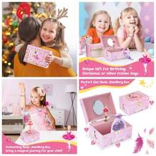 '' Musical Jewelry Box Organizer With Jewelry Set - Pink Purple Spinning Ballerina Theme, Swan Lake Tune - Jewelry Storage And Music Box - Vũ công ba lê hồng - Xem 1