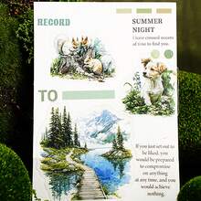 20 张/包复古山河主题贴纸，创意美学装饰贴纸，DIY 剪贴簿工艺材料，节日礼物，个性化文具用品