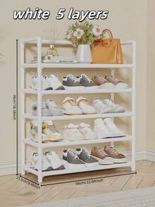 1pc 3-7 Tier Shoe Rack, High Capacity Reinforced Simple Entryway Multi-Layer Dust-Proof Home Dorm Shoe Storage Cabinet, Shoe Organizers, Closet Shoe Organizer, Hanging Shoe Organizer, Over The Door Shoe Organizer - Multicolor - View 16