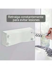 GARUISKY 5.2M Tendedero retráctil de Pared para Interiores y Exteriores, Tendedero retractil Pared Compacto, Tendedero retractil Pared para Hogar, Fácil de Instalar(Blanco) - 1 - Ver 1