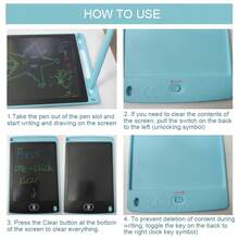 RSP 8.5英寸彩色液晶手写板，电子绘图板，涂鸦/绘画板，儿童书写板，适合3-8岁男孩女孩，是圣诞节、生日、万圣节的理想礼物，也是儿童必备的学校书写和绘画用品。 - 彩色 - 查看 13