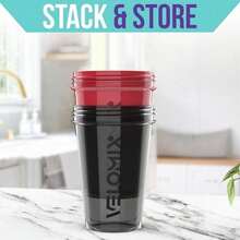 2 Pack 20oz Shaker Bottles With Stainless Steel Balls Leakproof Odor Resistant For Protein Smoothies Gym Travel Halloween Fitness Gift - Black / Red - View 6