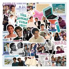 55张“我变漂亮的那年夏天”主题乙烯基贴纸，适用于剪贴簿、日记、笔记本电脑、保险杠、滑板、水瓶、电脑、手机、卡通、安全帽、汽车贴纸和装饰贴花，趣味贴纸，Kindle 剪贴簿用品 - 彩色 - 查看 1