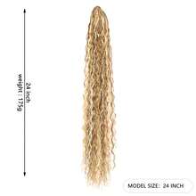 Extensiones de cola de caballo rizada con clip, peluca de cola de caballo sintética con cordón, onda de agua larga de 24/30 pulgadas, pieza de pelo falsa de cola de caballo afro para mujeres