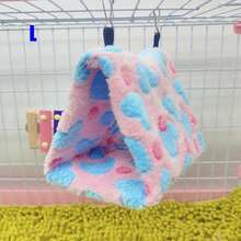 1pc Soft & Cozy Warm Plush Heart Pattern Triangle Hammock Bird Nest, Suitable For Cockatiel, Parrotlet & Other Small-Medium Parrots To Sleep, Rest, Play. Multi-Size & Color Options, Detachable Metal Hook For Cleaning, Applicable For Autumn & Winter