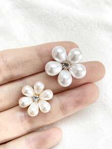 6/10 piezas Botones minimalistas y versátiles con forma de gota de agua con perlas y rhinestones, botones decorativos hechos a mano para sombreros, ropa, puños
