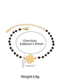 Aomogo 1 pieza Tobillera de acero inoxidable con colgante de ojo azul para mujeres, accesorio de moda simple y atractivo para uso diario - Pulsera - Ver 8