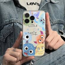 Funda de Monstruito de Patrón de Caricatura Compatible con 15/14/13/12/11/XS/XR/X//8//Plus/Pro - transparente - Ver 4