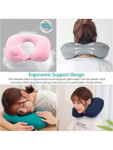 1 szt. nadmuchiwana poduszka na szyję w kształcie litery U, poduszka podróżna z TPU z funkcją pompowania, poduszka z chłodzącym żelem