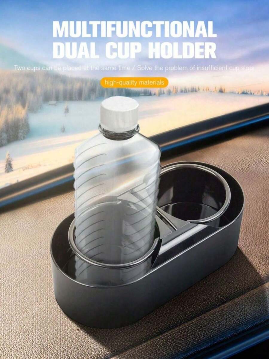 Carsun Car Cup Holder, Water Cup Storage Box, Sturdy Non-Slip, Adhesive Backing, Dual Cup Holders, Suitable For Car Dashboard