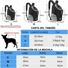 Mochila Frontal para Cachorros, transportador Frontal para Perros con diseo Transpirable de Cabeza y Hombro Acolchado para Senderismo al Aire Libre Rosa, Small - negro + Grande - Ver 4