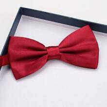 1pc Men's Solid Color Versatile Polyester Bow Tie, Suitable For Daily Wear And Wedding/Party - Baby Blue - View 6