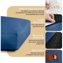 Cama Antiestrs de Foam para Perro y Gato, Colchoneta para Mascota Lavable Azul, Mediano - Chico + Azul - Ver 4