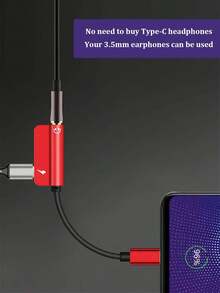 二合一刀形音频适配器，Type-C 转 3.5mm 耳机插孔转换器，即插即用，无需蓝牙，支持语音通话、现场演唱、线控和充电 - 彩色 - 查看 2