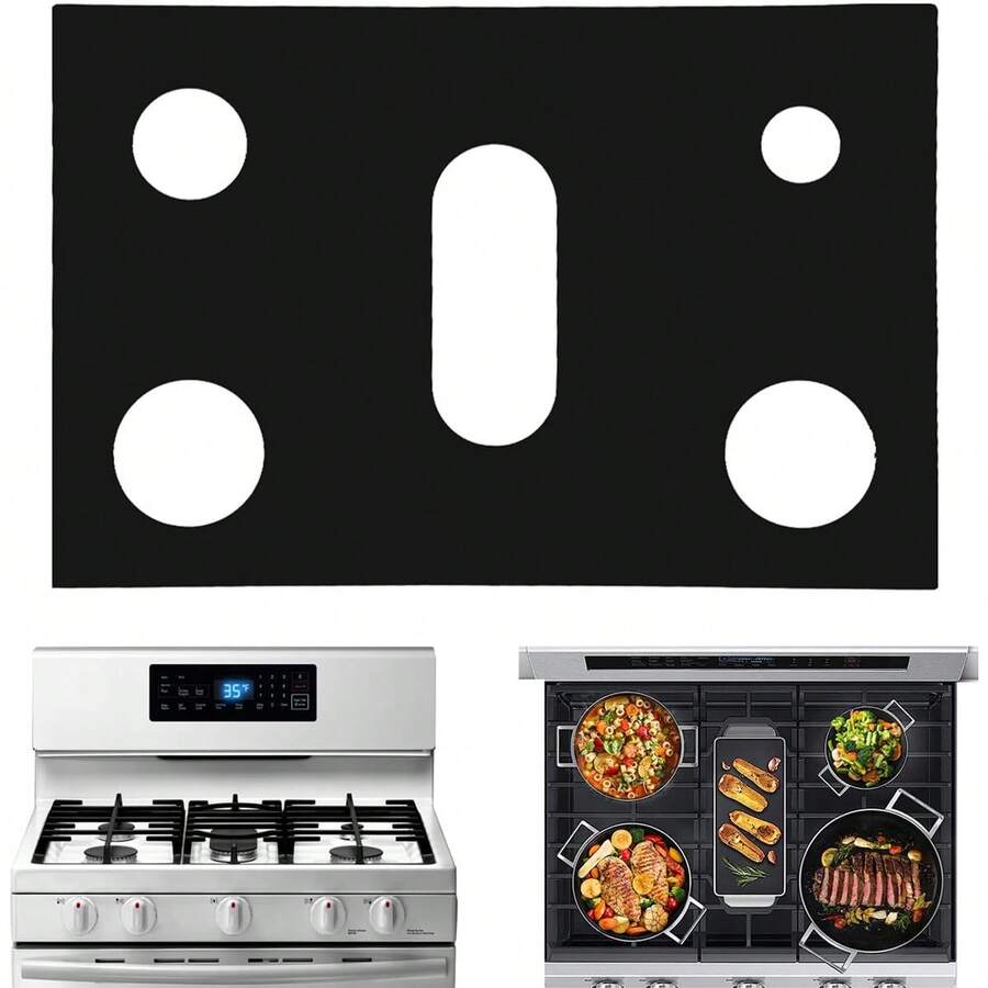 1pc Reusable Gas Stove Burner Cover, Fits Gas Stoves, Non-Stick Stove Liner, Stove Guard, Customizable Size