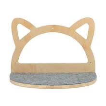 1 khung leo trèo gắn tường cho mèo, bệ nhảy tường hình mặt mèo với lớp nỉ sang trọng, đồ nội thất treo tường bằng gỗ cho mèo chơi đùa, leo trèo và nghỉ ngơi, dễ lắp ráp, tải trọng tối đa 12kg (26lb) - Màu be - Xem 8