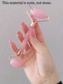 1 /2 Facial Beauty Massage Tool Set, Made Of Resin, Including Roller Massager And Scraper, Suitable For Body And Back, And Available In Pink/White.
