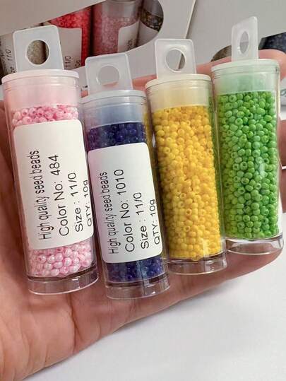 GO2CJBEADS Hạt thủy tinh Rocailles tròn 10g thủ công làm vòng tay DIY nhiều màu 2mm Silverline dùng làm đồ trang sức
