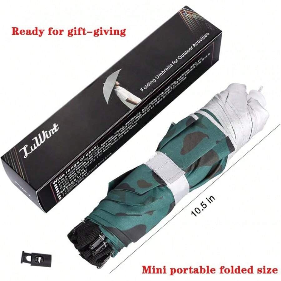 Luwint - Sombrilla plegable de 36 pulgadas de diámetro para pesca, jardinería, sombrero - Diadema de tela plateada - Ver 1