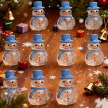 5 قطع/10 قطع/20 قطع تماثيل صغيرة لرجل الثلج مع قبعات - ديكورات عيد الميلاد من الراتنج، مناسبة للأعمال اليدوية DIY، ديكور الحديقة والمنزل - إكسسوارات احتفالية متعددة الوظائف للحفلات والاحتفالات