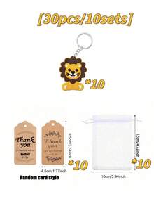 20/10/3 Packungen - Löwen Party Dekorationen für Gäste, Löwen Schlüsselanhänger, Etiketten und Geschenktüten für Dschungel, Wildnis, Waldtier Baby Shower, Kindergeburtstag, Gastgeschenke Baby Shower Geburtstags Party Dekorationen, Einschulung, Schulsachen für Mädchen/Jungen, Rucksack, Schulmaterial