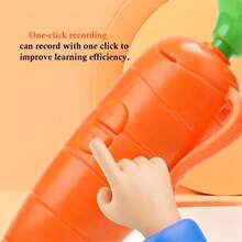 Large Size Carrot Shaped Voice Recorder, Children & Student Writing Tool, Carrot Design Ballpoint Pen With Recording Function, Learning Supplies - Multicolor - View 5