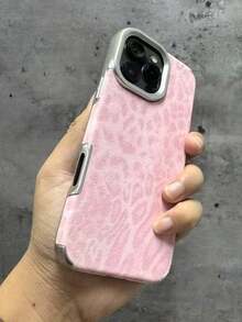 1pc New Autumn/Winter Leopard Print Leather Electroplated Large Hole Lanyard Phone Case, Suitable For IPhone 15 Pro, Apple 14/16 Pro Max, New 11/12/13, 14 Plus, 15 Pro Max, Soft Silicone Protective Cover