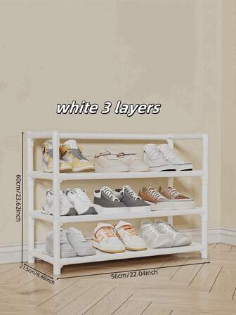 1pc 3-7 Tier Shoe Rack, High Capacity Reinforced Simple Entryway Multi-Layer Dust-Proof Home Dorm Shoe Storage Cabinet, Shoe Organizers, Closet Shoe Organizer, Hanging Shoe Organizer, Over The Door Shoe Organizer