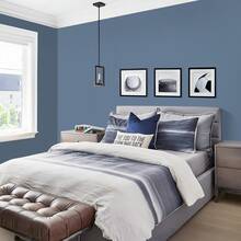 1 卷简约海军蓝色即剥即贴壁纸,防水防潮接触纸,可拆卸和重复使用,40/60/80 厘米宽,适用于卧室、餐厅、客厅电视背景、厨柜、桌子、书架、家具翻新 - 藏蓝色 - 查看 5