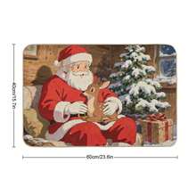 1pc Christmas Welcome Doormat, , Winter Holiday Seasonal Decor With Santa Claus Design, Suitable Entryway, Bedroom, Bathroom, Kitchen Doormat, Lightweight, Durable, Easy To Clean, Christmas Decoration Door Mat, Bath Rug, Home Decor, House Decor, Bathroom Decor, Floor Mat - 白色 - 查看 2