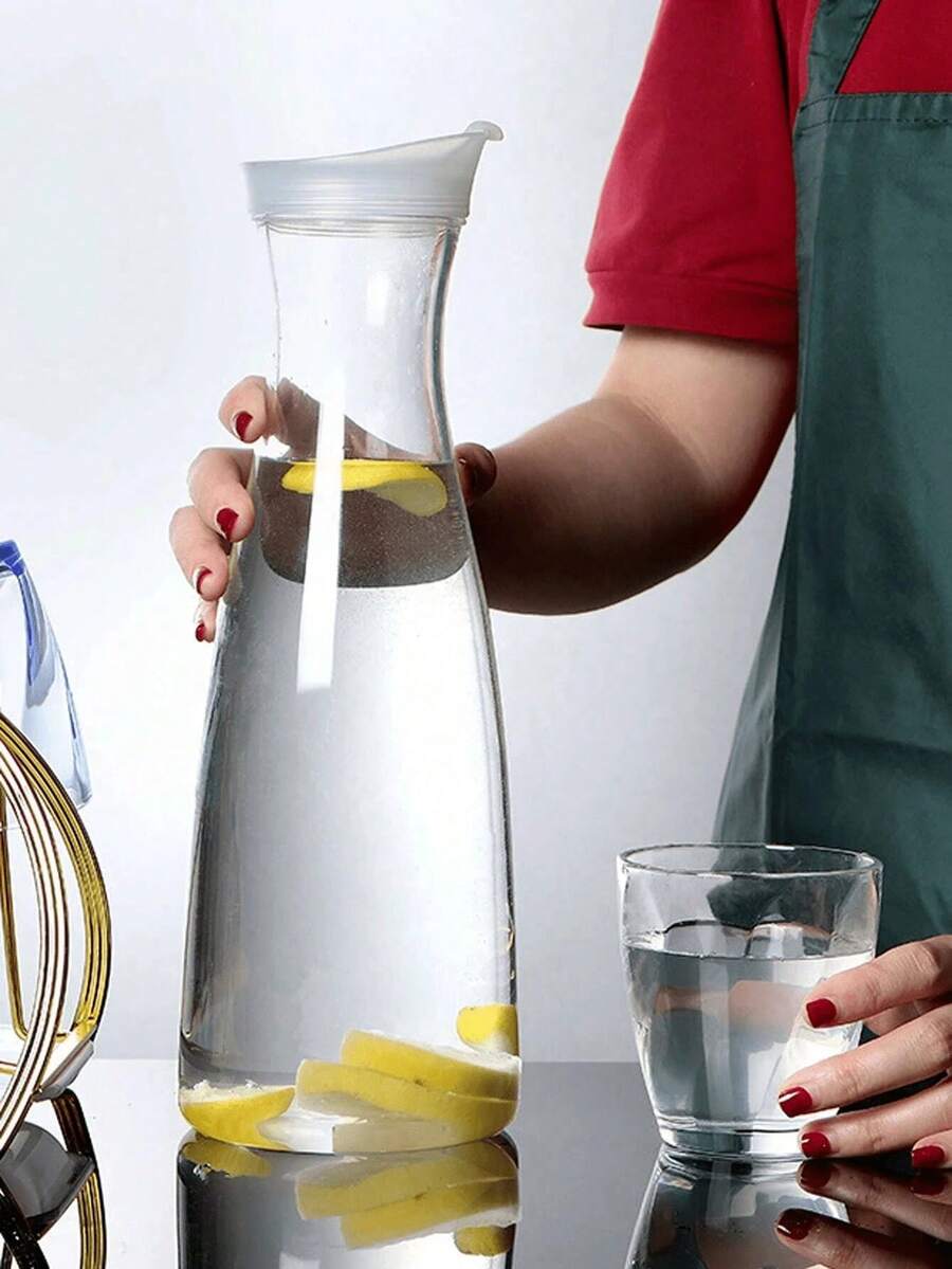 1PC Transparent High Color Value Cold Water Jug, Large Capacity High Temperature Resistant Drop Resistant Drinks Juice Jug, Fruit Tea Kettle, Lemonade Kettle, Zapper - Home Use, Bar, Restaurant, KTV - Multicolor - View 1