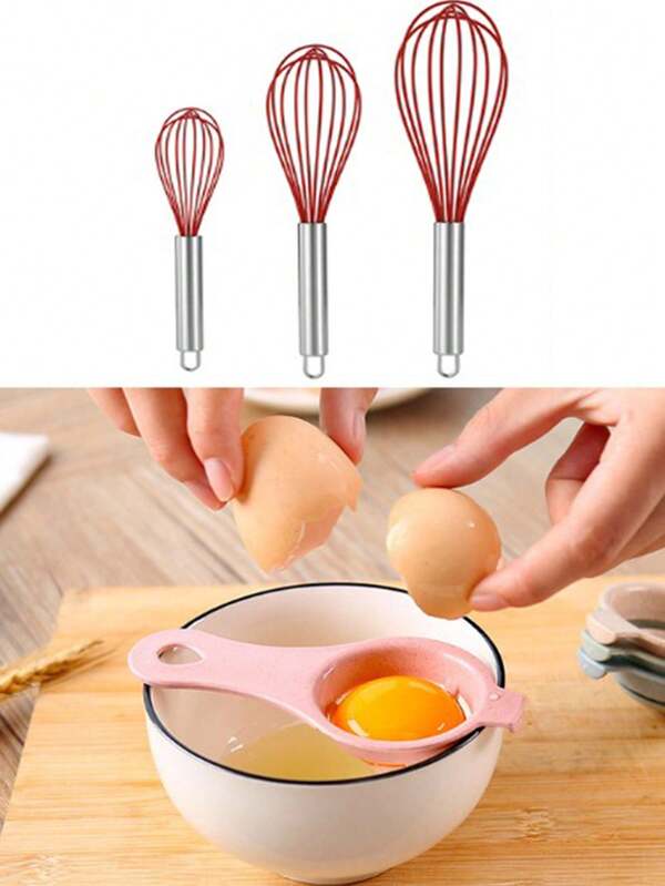2pcs Silicone Whisk & Egg Separator Kitchen Baking Tools Set