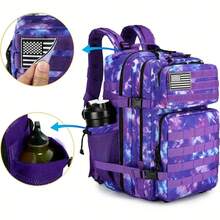 SEYATULLH 45L Tactical Backpack, Military Backpack, Outdoor Hiking Camping, With Water Bottle Holder