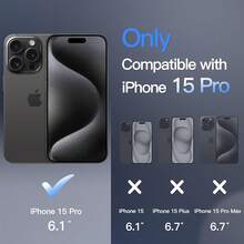 JETech Magnetic Case For IPhone 15 Pro 6.1 Inch Compatible, Slim Matte Translucent Back Shockproof Cover (Black) - 黑色 - 查看 2