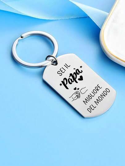 1pc Color Stainless Steel Safety Fun Arabic Inspirational Quote Keychain For Men, Gift For Friends, Classmates, Colleagues And Family Christmas Bag Charms Car Teacher Sister Gift Ideas