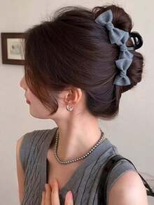 1 Stück koreanische Jeans-Schleife Haarclip, neuer Stil Haarclip, hinten am Kopf, große Haarspange für Mädchen Haarspangen Winter Haarzubehör