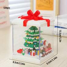 1292 件圣诞积木套装，包含雪人、圣诞老人、圣诞树屋、圣诞袜、苹果屋、糖果屋，创意圣诞积木套装，圣诞积木礼物，创意圣诞装饰，适合圣诞节、新年礼物、派对回礼