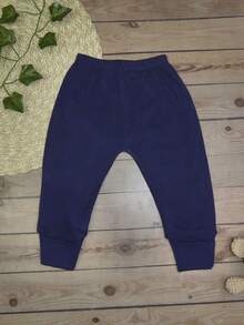 4 Piece Set Long Sleeve Bodysuit With Booties, Hairband And Ribbed Knit Pants / Baby Girl Set With Booties And Hair Bow In Navy Blue - 藏蓝色 - 查看 11