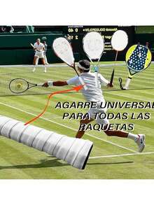 VXMBNB, Overgrip Tenis, Overgrip Padel de 12 Piezas, Absorbente del Sudor y Antideslizante, Apto para Tenis, Cricket y Otras Raquetas. - Blanco - Ver 4