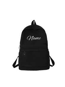 Customize Your Own Backpack With Personalized Name Or Holiday Greetings. Create Your Own Backpack. This New Backpack For The Back-To-School Season Features A Nylon Zipper Design, Casual Solid Color, Simple And Versatile, Suitable For Teenagers, You Can Print Your Name, Letters, Lucky Numbers, Etc.,Chic Autumn,Kids,Customized Kids Bag,Christmas Gift Supplies