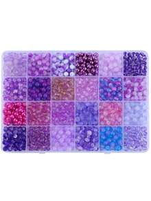 6mm Glass Beads Kit, Round Glass Beads Kit For Jewelry Making, Beads Ideal For Beginners, DIY Arts Crafts, DIY Craft Beads, Best For Friendship