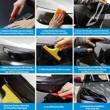 1 tấm phim đèn trong suốt màu đen 30*100cm/11,81*39,37in, đèn pha ô tô, đèn hậu, đèn xe máy, phim đèn trang trí màu - đen bóng nhẹ - Xem 3