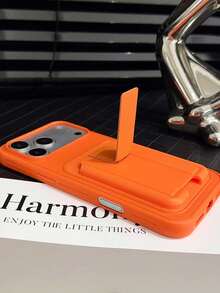 1 件新款时尚多功能皮革卡夹钱包保护套，带可折叠支架，适用于 Apple 13/14/15/16/17 Pro Max - 橘色 - 查看 7