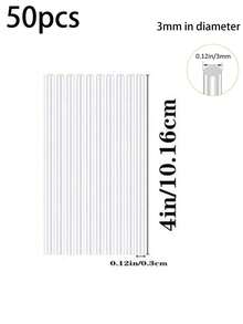 50pcs Acrylic Lollipop Sticks (4in,6in,8in,10in),Cake Pops Sticks, Candy Sticks,Acrylic Dowel Rods, Treat Sticks, Stir Rod,Melt Cake Pops, Cupcake Toppers, Clear Cake Pop Display Holder,Chocolate Cookie Dessert, Party Supplies, Party Decor(Not A Straw)Reusable,For DIY Crafts, Party Decorations, Gardening,Wedding, Halloween, Christmas Candy,Handwork Supplies,Garden Plants,Birthday,Graduation,Baking Tools, Kitchen Accessories - Multicolor - View 10