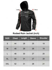 RODEEL Workout Men's High-Performance Waterproof Raincoat Outdoor Raincoat Fashionable And Versatile Outdoor Activity Suitable For Fishing Construction Site Work, Gardening, Roof Repair Hiking Exploring Christmas Holiday Gift-Giving - 黑色 - 查看 8